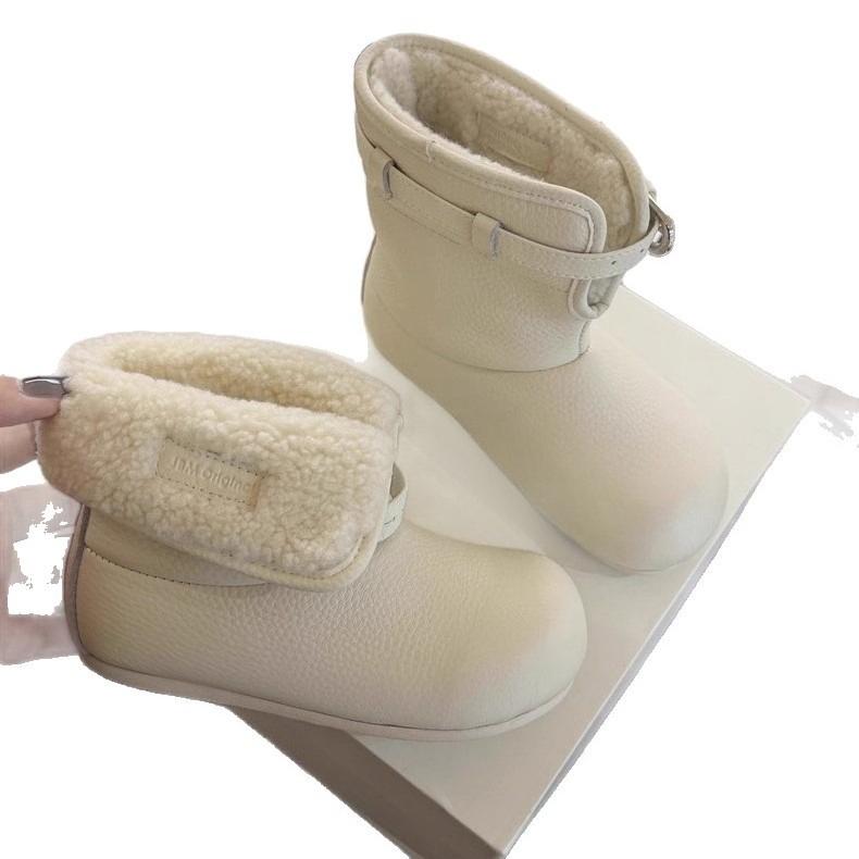 Children's Warm Fleece Snow Boots, Vintage Cotton Shoes, Comfortable Boots