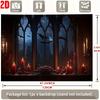 2D Flachbanner, 1 Stück - Gotischer Stil Vampirschloss Fledermaus Thema Party Bannerzyc