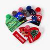 Cross-border Christmas Knitted Hat with LED Lights European and American Luminous Led Christmas Wool Hat Snowman Elk Autumn and Winter Christmas Hat