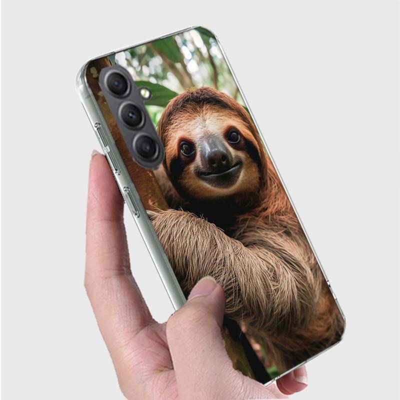 Cute Sloth Phone Case for Samsung A16 A26 A36 A56 A17 A37 A57 A07 A06 A02S A03 A04S A05S Galaxy Note 20 10 A50S A71 A51 A31 A30