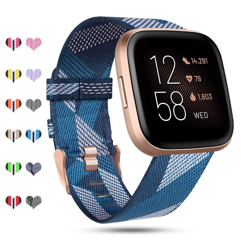 

Повседневный ремешок из нейлона для Fitbit Versa/Versa2/Versa Lite из джинсовой ткани