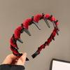 Women Headband Sparkling Rhinestones Decor Anti-slip Teeth Hair Hoop Versatile