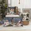 Christmas Snow Pillowcase: Embroidered Dream Cabin and Bright Starry Sky New Year Home Decoration 2d Flat Printing