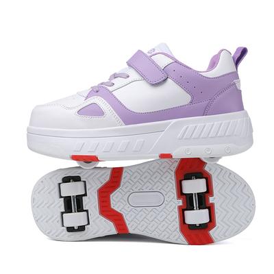 Zapatos de cambio de forma para niños, zapatos de cuatro ruedas para correr, patines de ruedas de doble propósito para niños y niñas, patines de ruedas de doble fila para adultos