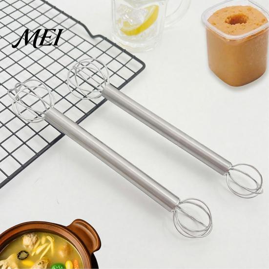 Suppen-Geschmacks-Mischer Doppelkopfwirbel, Edelstahl-Mixer-Stößel, Handmixer Miso-Auflöser-Löffel für Paste, Sahne, Eier, Leicht zu reinigen