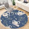 1PC Koala Leaves Office Round Area Rug, Mat Suitable For Office, Under Office Chairs Bedroom Living Room Home Decor, Room Deco