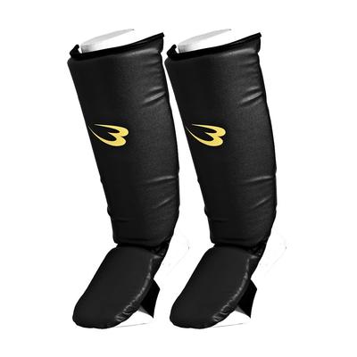 BODYMAKER Shin Guards STD Martial Arts Karate Boxing Kickboxing Practice Dojo Supporter Guard Protective Gear Defense Leg Guards Legs Feet S Black