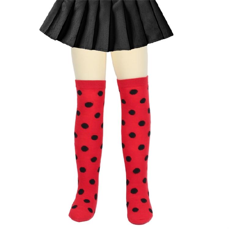 Cosplay Thigh High Long Socks for Women Girl Over Knee Stockings and Arm Warmers Insect Dots Print Costume Accessories