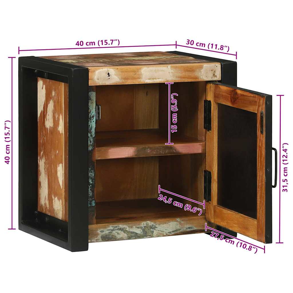 Bathroom Cabinet with Shelf Brown Solid Reclaimed Wood