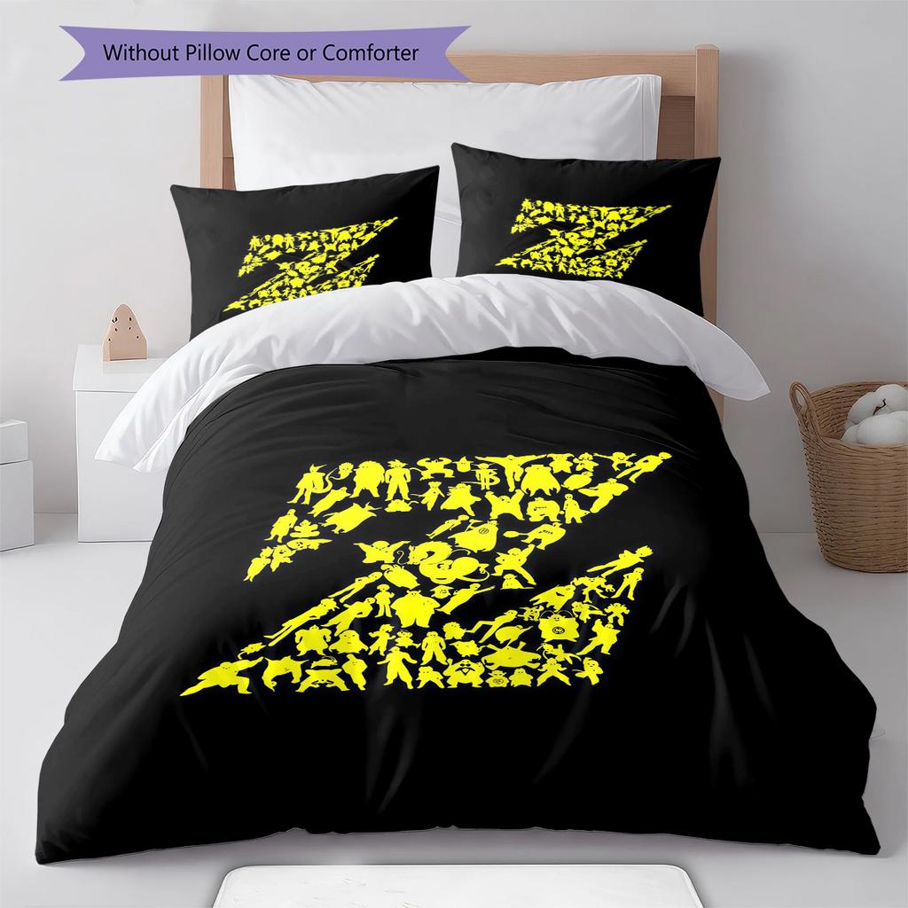 DRAGON BALL Logo Pattern Bedding,Quilt Set Quilt Cover Pillowcase Home Birthday Gift (1 * Duvet Cover + 2 * Pillowcase, Without Core)