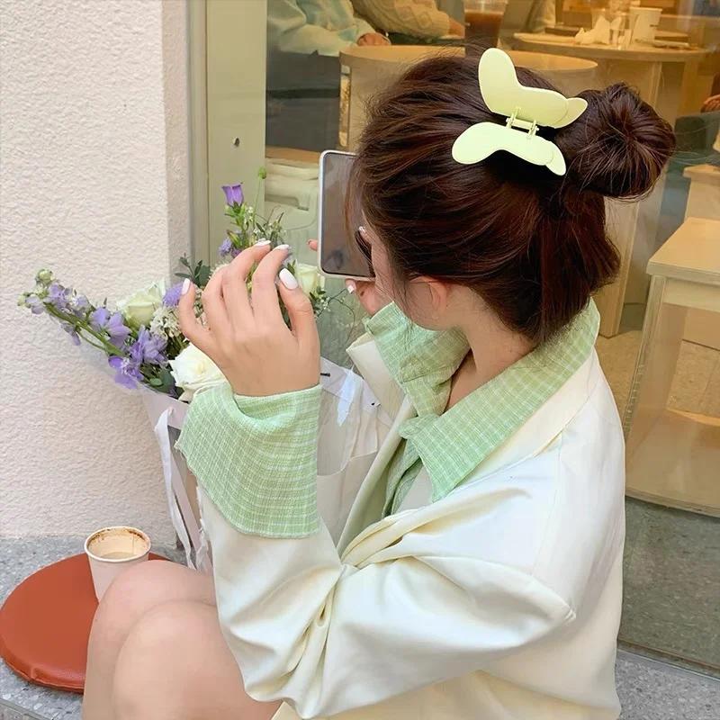 Korean Edition Fashionable Large Bow Hair Grip Clip Colorful Hairpins Hair Accessories Girls High-quality Elegant Shark Clips