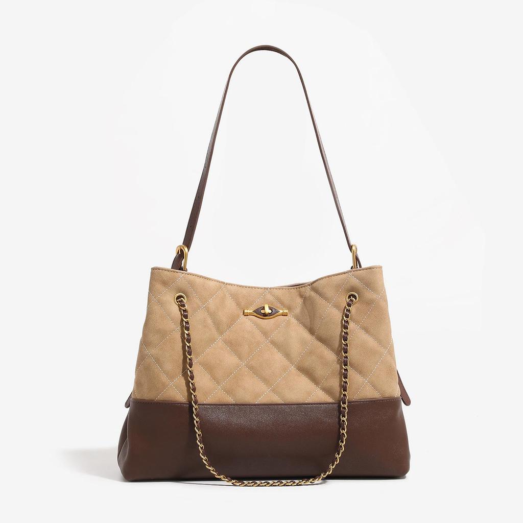 Elegant Diamond Quilted Chain Bag - Autumn/Winter 2025 Large-Capacity Versatile Shoulder Tote