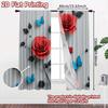 Set Of 2 Flat Printing Scene Curtain Red Roses Blue Butterflies Digital Printed Polyester Drapes Festive Holiday Use New Curtains Made
