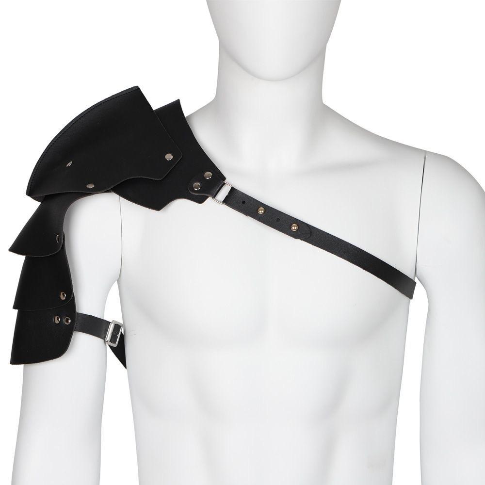 Plášť Kožený Postroj Dvojitý Ramenní PU Ramenní Zbroj Chránič Ramene Postroj Pirátské Cosplay