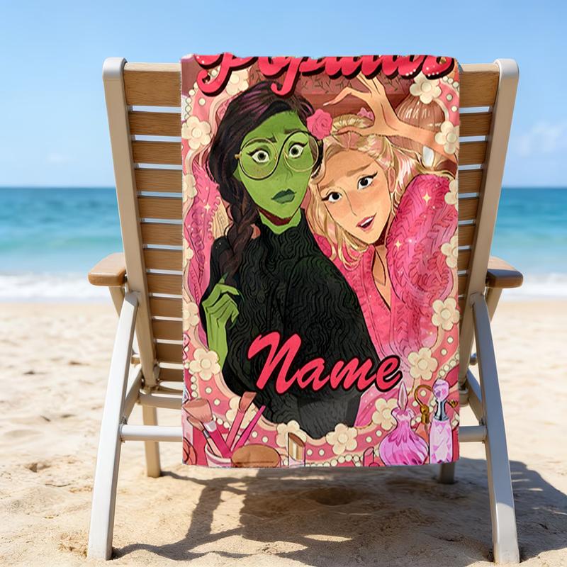 1pc The Wizard of Oz1 Beach Towel with Custom Name, Beach/Swimming/Bath/Picnic/Camping Towel, Suitable for Seaside Beaches