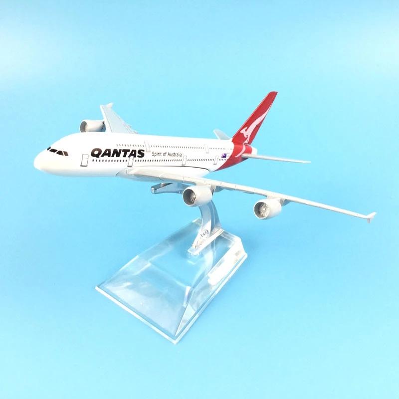 A380 Plane Airplane Model 16cm Qantas Airbus A380 Aircraft Diecast Metal Airplanes 1:400 Metal Home Decoration Ornaments Gift