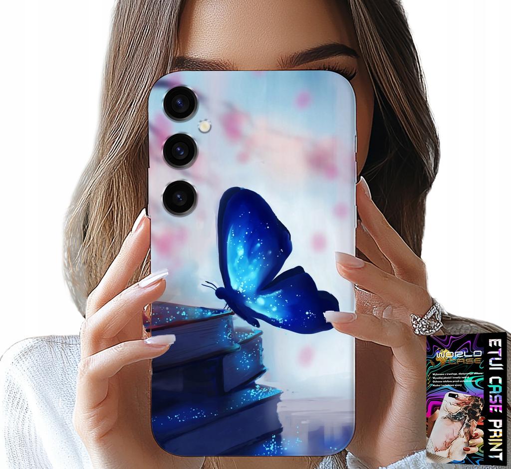 Etui Do Samsung Galaxy A16 4/5G - Niebieski Motylek, Motyl, Damskie Wzory