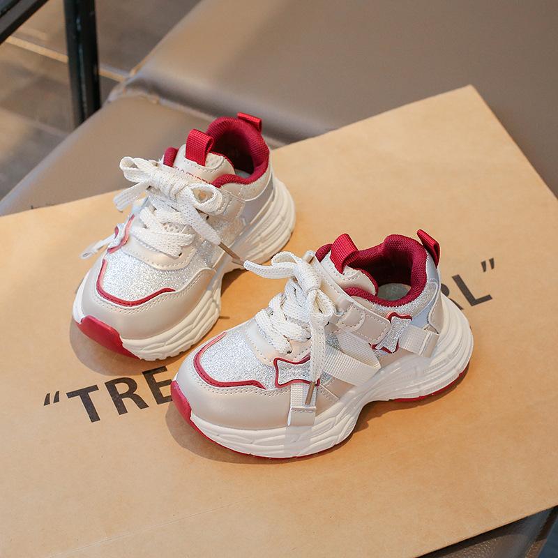 Classmate girls little white shoes spring and autumn new leather soft baseplate shoes medium older boys boys shoes children's sports shoes