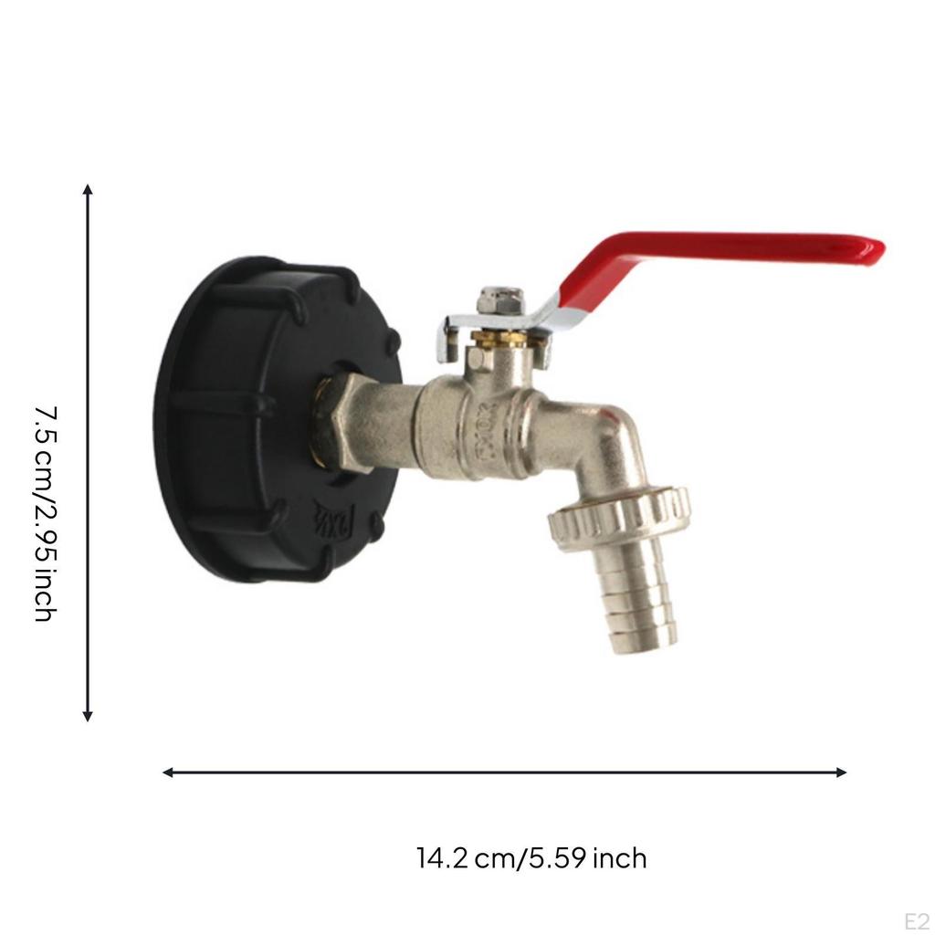 IBC Tank Adapter with Shutoff Brass Tote Leakproof for Garden Watering 12IN Nipple Faucet
