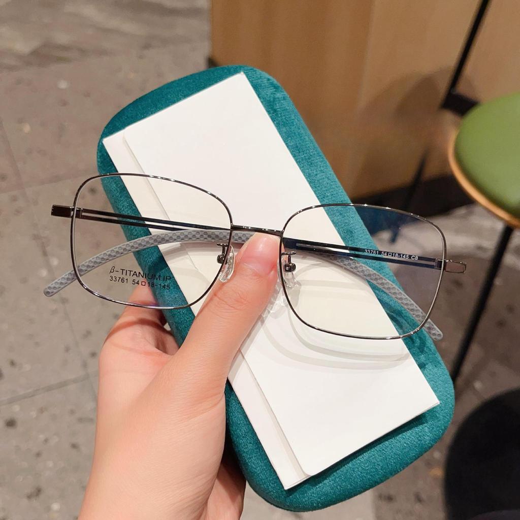 Fashion Retro Polygonal Glasses Frame Hollow Temples for Men and Women Plain Glasses Can Be Equipped with Degrees.