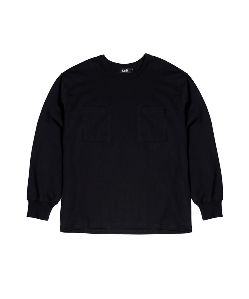 Left Seoul Two-Pocket Heavy Cotton Long Sleeve [Black]