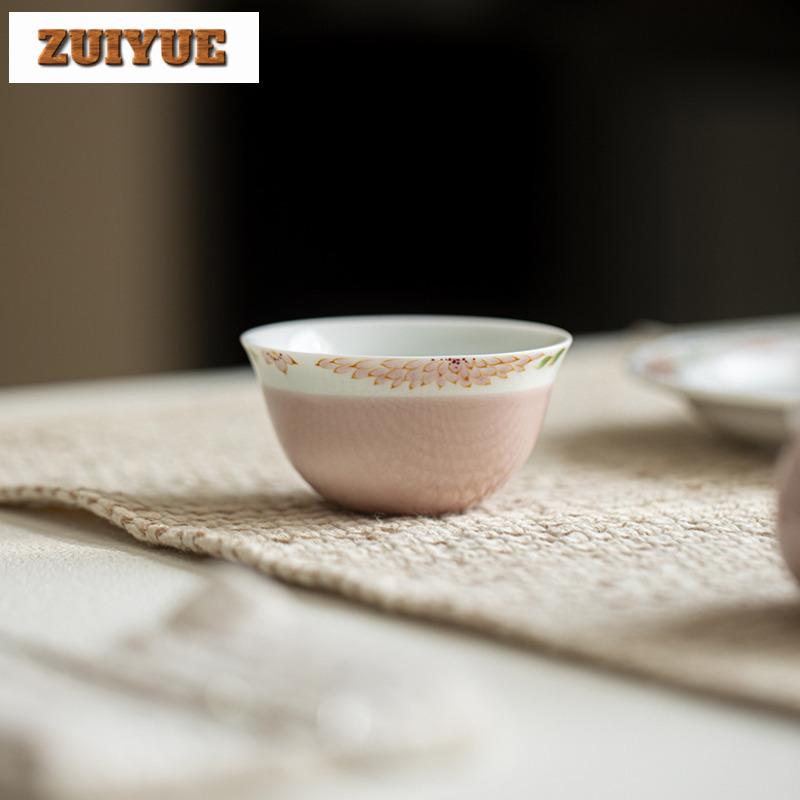 85ml Hand-painted Lace Wide Mouthed Teacup Ancient Tea Bowl Jug Tea-tasting Personal Cup Jianzhan Master Cups Household Teaset