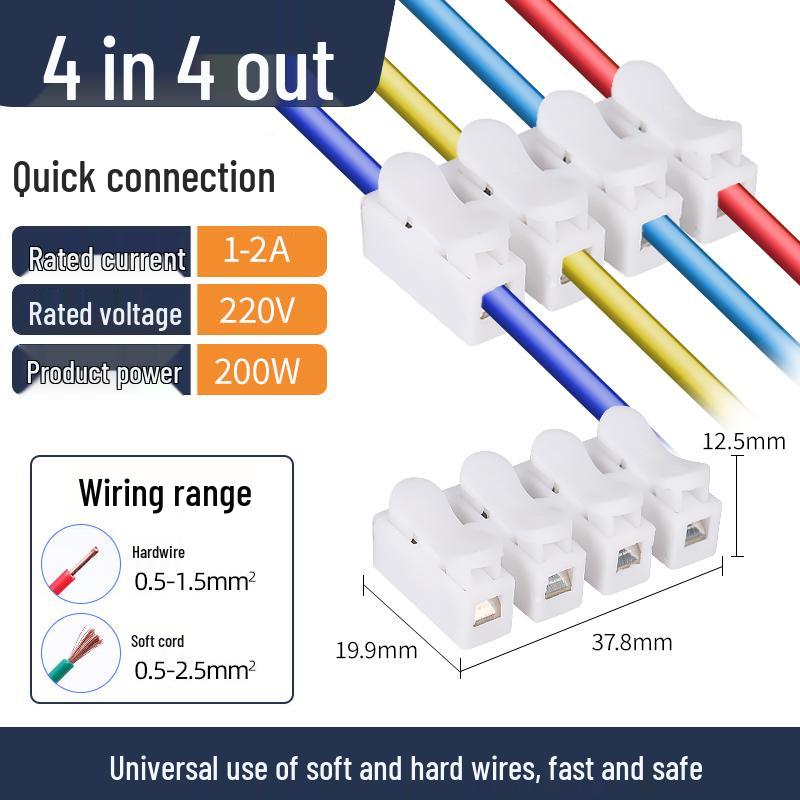 Quick Wire Terminal Snap Connector for Tube Light