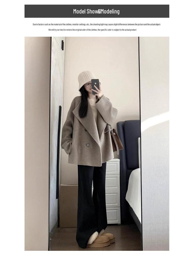 Women's Hepburn-Style Lapel Wool Coat - 2025 Autumn/Winter Collection