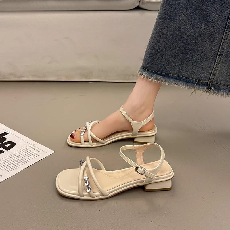 Beautiful Temperament Thick Heel Sandals Women's Summer Wear High-end New Small Heels