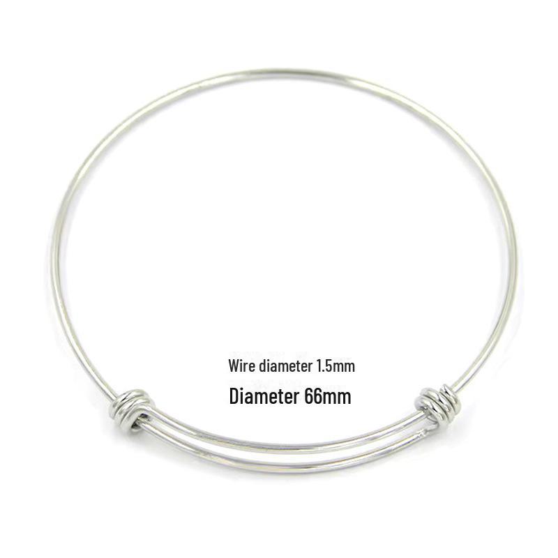 Round Adjustable Titanium Steel Coil Bracelet with Push-Pull Elastic Design