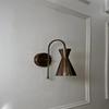 35.56 Cm Italian Brass Wall Sconce Mid Century Modern Bedside Light