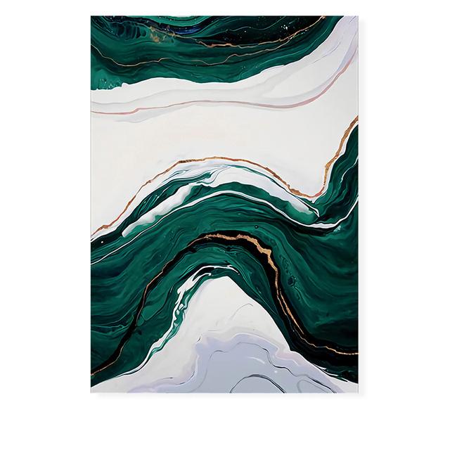 Modern Abstract Gold Foil Lines Green Canvas Art Paintings For Living Room Bedroom Posters And Prints Wall Poster Home Decor