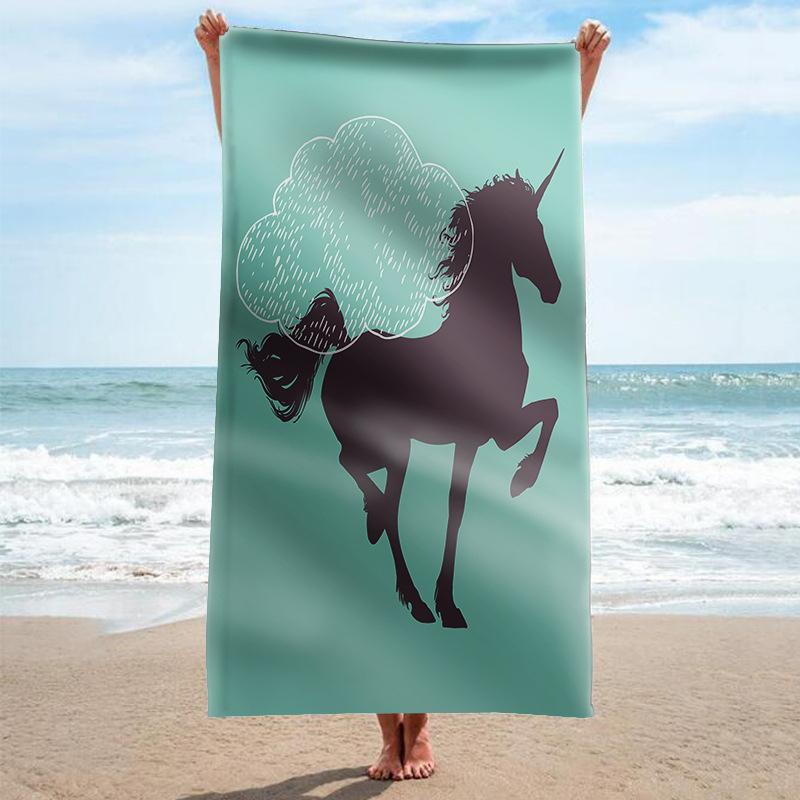 

Microfiber Unicorn Beach Towel Cute Animal Bath Towel Absorbent Towels for Pool Swim Bathroom Sport Girl Quick Dry Beach Blanket W40*H60(CM)