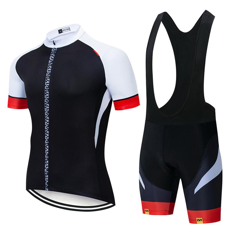 Cycling Suit Short-sleeved Suit Men's Mountain Bike Summer Bicycle Men's Top Strap Shorts