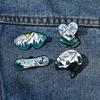 Sports Snow Mountain Pattern Ski Theme Enamel Brooches Skateboard Gloves Helmet Goggles Shaped Pins Winter Badge Jewelry