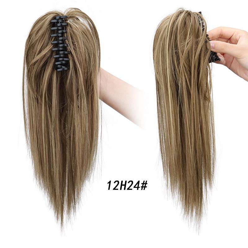 Women's Cross-Border Claw Clip Waterfall Ponytail Wig, 35cm, Volume-Boost High Crown