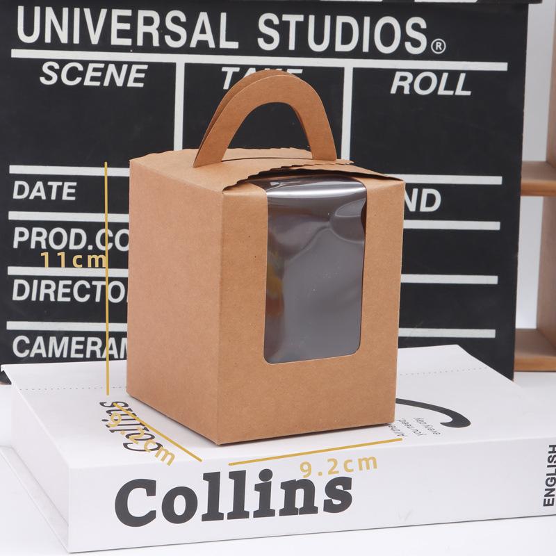 Handheld Windowed Cupcake Packaging Box Egg Tart Box Baking Packaging Boxes Family Gathering Wedding Dessert Display Stand Tray Anti Rollover