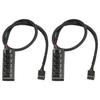 2Pcs PWM Fan Hub 5 Way 4Pin 13.8in Cable Length Widely Compatible PC Fan Adapter Cable