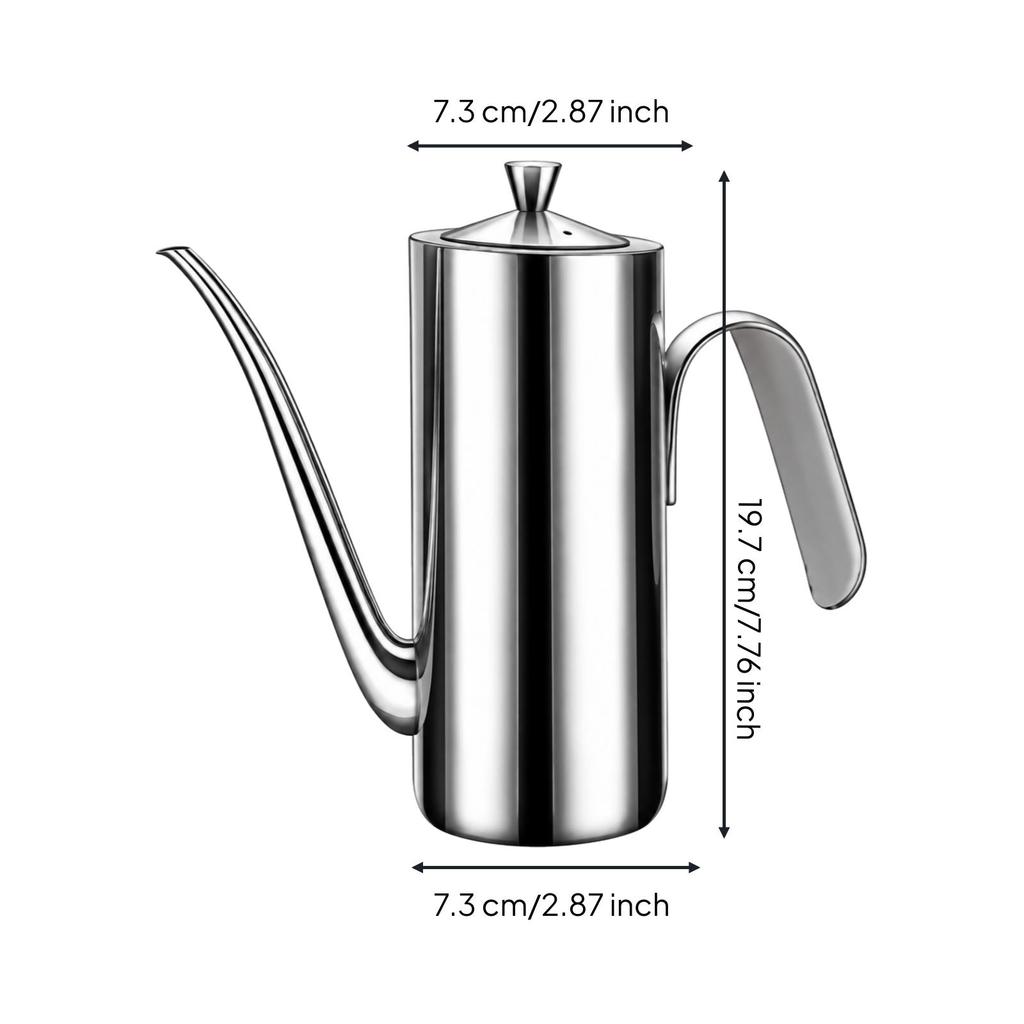 Easy to Refill Stainless Steel Oil Dispenser Ergonomic Cylindrical