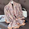 180*90cm muffler fashion Luxury Brand Scarf Women New Style Fashion Color Matching Print Silk Lady Popular Headcloth Beach Shawl