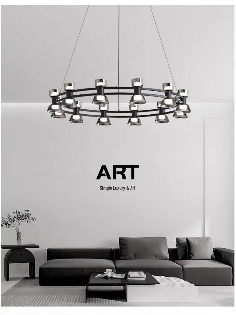 Modern Italian Minimalist Glass Chandelier for Living Room or Bar