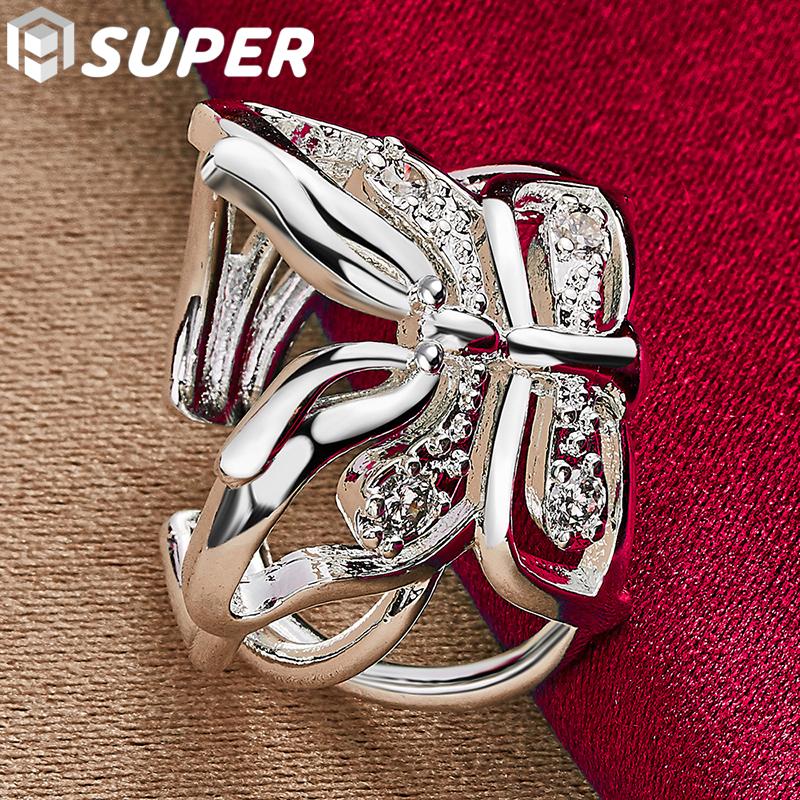 925 Sterling Silver Butterfly AAA Zircon Ring Jewelry