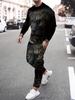Men's Fall Winter 2026 Matching Set Stylish Crew-Neck Two-Piece Outfit Featuring Print and Trendy Streetwear Style