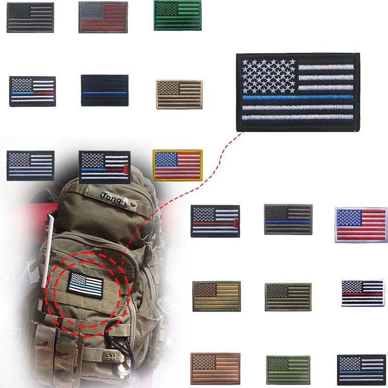 Amerikaanse vlag patch, geborduurd stoffen patch met klittenband, decoratieve badge voor buiten, geschikt voor kleding en rugzakken, 8 x 5 cm