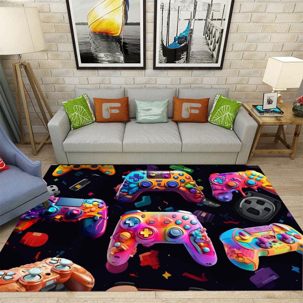 Herní koberec do pokoje pro chlapce Herní koberec s ovladačem Designový koberec do herny Dekor do ložnice Protiskluzová podložka do pračky