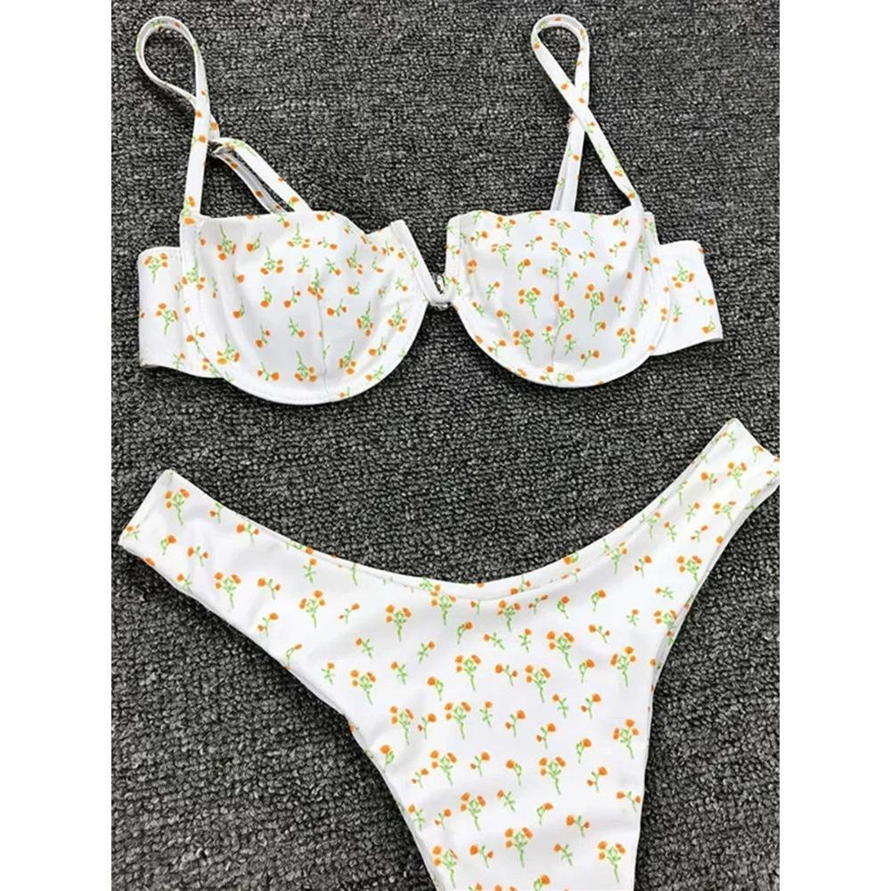 Underwired V-Bar Bikinis 2026 Polka Dot Bikini Women Swimsuit Female Swimwear Two Pieces Bikini Set Push Up Bathing Suit Swim