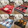 Christmas Area Rugs Flannel Carpets for Home Living Room Bedroom Bathroom Decor Mat Machine Washable Floor Mats Home Decor