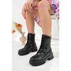 Cizme de iarnă pentru femei, căptușite cu blană, impermeabile, anti-alunecare, cu talpă de cauciuc garantată Zenno.66 Negru