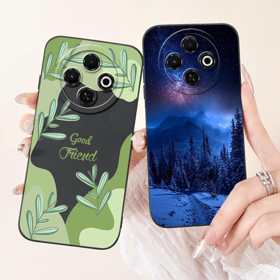 Spark30C Cover For Tecno Spark 30C 2024 Case Cute Cartoon Girl Cover Soft Silicone Phone Case For Spark 30 C Spark30 Full Bumper