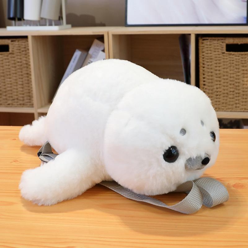 

Amazon Cute Lying Seal Bag Hot Plush Backpack Seal Bag Children S Bag Backpack 50cm 0.23kg
